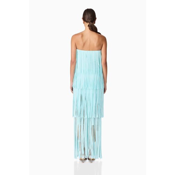 ELLIATT Alya Tiered Maxi Dress in Blue Cocktail Party Cocktail Dress size S NWT - Picture 4 of 7